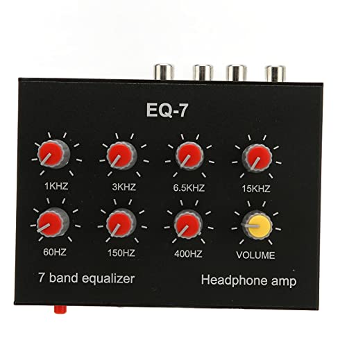 Cuifati 7-Band-Sound-Equalizer, Zweikanal-Digital-Equalizer mit Hoher Basseinstellung, Car-Audio-Grafik-Equalizer mit 3,5-mm-Schnittstelle, 60–400 Hz, 1–15 kHz, DC 5 V–12 V von Cuifati
