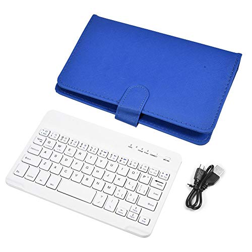 Cuifati Bluetooth-Tastatur und -Hülle, 2 in 1 Elegante Folio-Standetui-Hülle + abnehmbare 3.0-Bluetooth-Tastatur für 4,5 "-6,8" Android-, Windows- und iOS-Telefone(Blau) von Cuifati