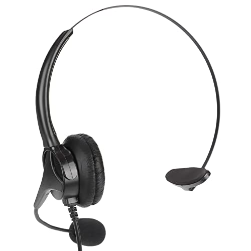 Cuifati Call-Center-Kopfhörer, 3,5-mm-Noise-Cancelling-Kundendienst-Headset mit Einstellbarer Lautstärke, 1,8 M Lang, Integrierte Professionelle Lautstärkeregelungstasten von Cuifati