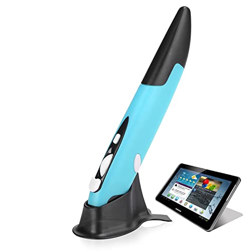 Cuifati Computer-Stift-Maus, USB-Computer-Stylus PC-Teile Drahtlose Maus, Stift-Typ Personalisierte Innovative vertikale, ergonomische Stift-Maus für Windows/Android/Linux/OS X.(Blau) von Cuifati