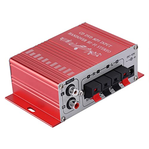 Cuifati -Digital-Autoverstärker mit Vier Schallfeldmodi, Hoher Leistung und Hifi-Musik-CD-DVD-MP3-FM-Player für Autos und Motorräder (Rot) von Cuifati