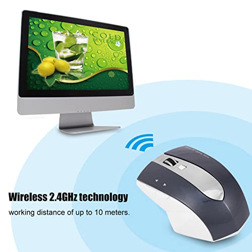Cuifati Drahtlose Maus, Wiederaufladbare 2,4-GHz-Computermäuse mit 3-Port-USB-Hub für PC/Windows (Silber) von Cuifati
