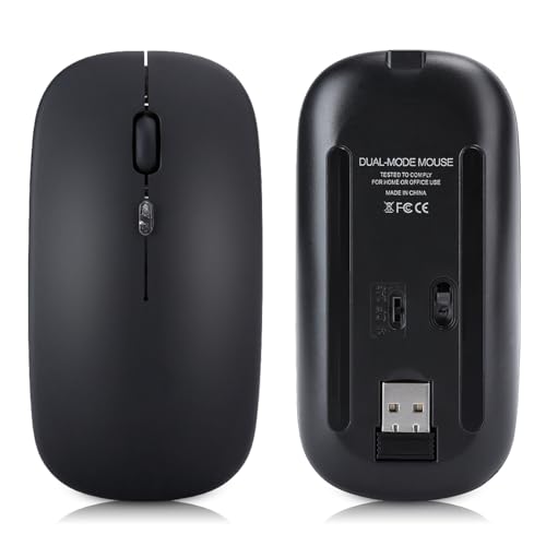 Cuifati Drahtlose Maus, wiederaufladbare USB-Büromaus im Doppelmodus 2,4 GHz Drahtlose 1000/1200/1600 DPI-Maus Mäuse für für OS von Cuifati