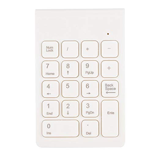 Cuifati Drahtlose Zifferntastatur, ergonomische, leichte, drahtlose -Tastatur, drahtloses, leises Nummernfeld mit -USB-Empfänger, für Laptop/Notebook, Desktop/PC-Computer(Weiß) von Cuifati