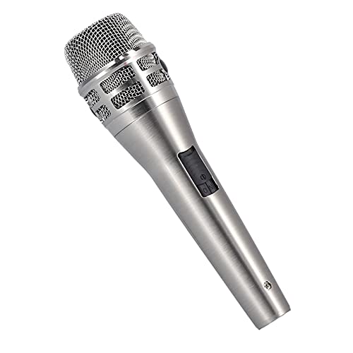 Cuifati Dynamisches Mikrofon Karaoke-Mikrofone Feine Tonaufnahme für Leistungsverstärker/Mixer/Mobillautsprecher/Soundkarte (Silber) von Cuifati