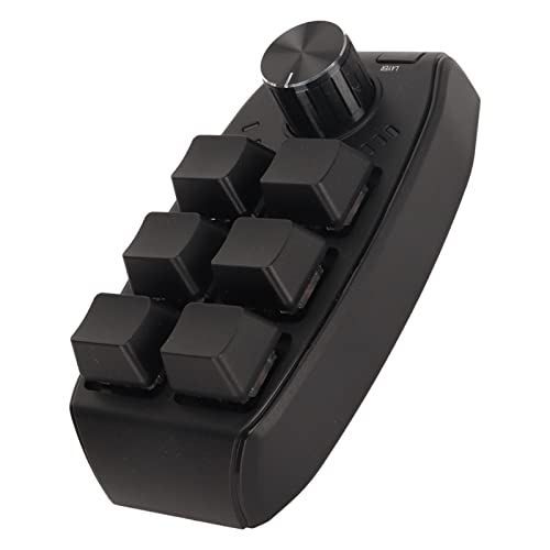 Cuifati Einhändige Mechanische Tastatur, 6 Tasten, Voll Programmierbare USB-Bluetooth-Dual-Mode-kleine Tastatur, Makro-mechanische Gaming-Tastatur für Gaming-Bürosteuerung von Cuifati