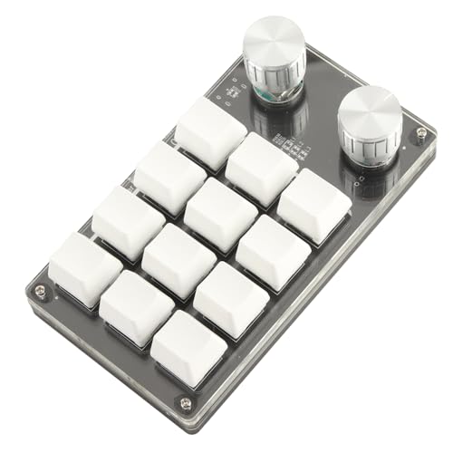 Cuifati Einhändige makromechanische Tastatur, programmierbare -Mikrotastatur mit 12 Tasten, voll programmierbare Tasten und 2 Knöpfe, für, für Vista, für, für von Cuifati