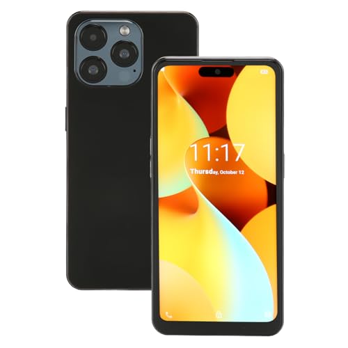 Entsperrtes 6,53-Zoll-Handy, 8 GB RAM, 64 GB ROM, Ultraschlankes Smartphone, 7800-mAh-Akku, 8-MP-24-MP-,12 für Multifunktionale Funktionen (Black) von Cuifati