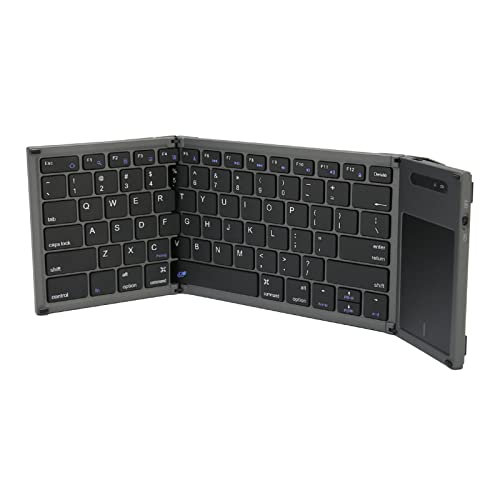 Cuifati Faltbare Bluetooth-Tastatur, Tragbare Kabellose Tastatur Im Taschenformat mit Empfindlichem Touchpad, Wiederaufladbare, Ultraflache, Faltbare Tastatur in Voller Größe für IOS X von Cuifati