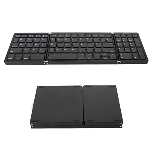 Cuifati Faltbare Bluetooth-Tastatur, Tragbare Kabellose Tastatur Im Taschenformat mit Touchpad für Android, Windows, PC, Tablet, mit Wiederaufladbarem Akku (Black) von Cuifati