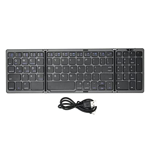 Cuifati Faltbare -Tastatur, 81 Tasten, 3 Geräte Gleichzeitig Koppelbar, Batteriebetriebene Typ-C-Schnittstelle, Tastatur Im Taschenformat mit Ziffernblock für PC von Cuifati