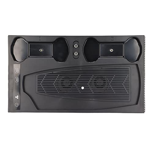 Cuifati Für PS5-Standlüfter, Multifunktions-Lüfterbasis mit 2 Lüftern, Dual-Controller-Ladestation mit 2 USB und 2 USB C, für PS5-Zubehör, Hohe Effizienz und Geringe Geräuschentwicklung von Cuifati