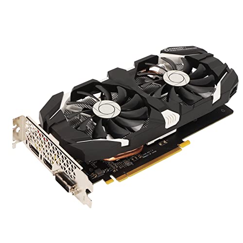 Cuifati GDDR5-Gaming-Grafikkarte, GDDR5 192 Bit 6 GB, 4K HDR 8008 MHz Speicherfrequenz, Zwei Lüfter, Metallrückplatte, GPU-Grafikkarte mit Aktiver Lüftersteuerung für Gaming-Desktop-PCs(6 GB) von Cuifati