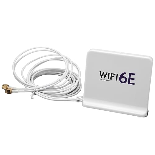 Cuifati High-Gain-Antenne für Drahtlose Netzwerkkarte, 2,4 GHz 5,8 GHz Dualband-Antenne, Neueste WiFi6E-Tech-Antenne, SMA-Schnittstelle, Plug-and-Play, Omnidirektional (Weiss) von Cuifati