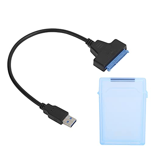Cuifati Kabel Externe Festplatte, Unterstützt HDD/SDD-Festplatte, USB3.0 High-Speed-Lesen, Konvertierungskabel mit Schutzbox (Blau) von Cuifati