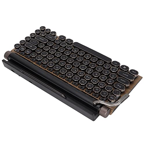 Cuifati Kabellose Mechanische Tastatur mit 83 Tasten, Retro-Schreibmaschinentastatur, Eingebauter 2000-mA-Akku, Lange Akkulaufzeit, Geeignet für Arbeit, Studium und Gaming von Cuifati