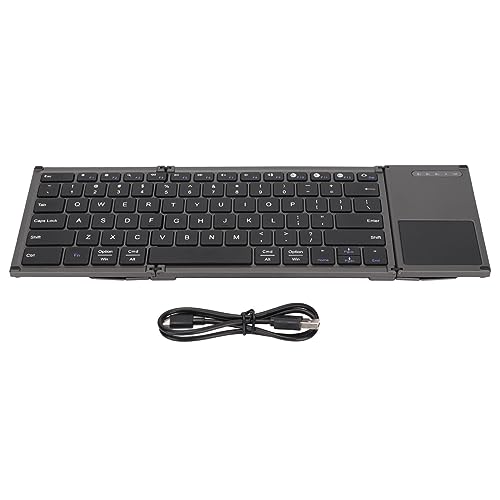 Cuifati Kabellose Tastatur mit 78 Tasten, Zusammenklappbare Design-Tastatur mit Touchpad, Ultradünne BT 5.1-Computertastatur, für Android für OS X für Windows, für Laptop, Desktop, PC von Cuifati
