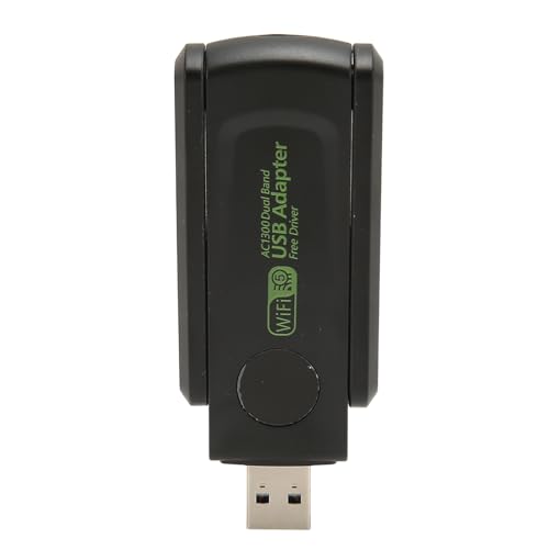 Cuifati Kabelloser USB-WLAN-Adapter für PC, 1300 Mbit/s Dualband-Dongle, Hochgeschwindigkeitsübertragung mit Dual-Antenne, USB 3.0, Kühlkörper-Design von Cuifati