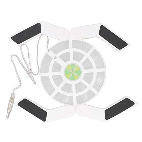 Cuifati Laptop-Kühler-Pad, Großer Lüfter USB-Notebook-Computer Faltbarer Ständer Laptop-Kühler-Pad mit Leuchtendem Lüfter mit LED-Blaulicht, Externer Laptop-Lüfter Verstellbarer Halter (Weiss) von Cuifati