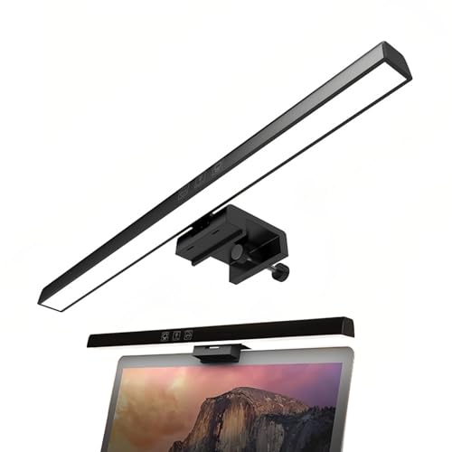 Cuifati -Lichtleiste für Computerbildschirm, 3 Farbbeleuchtungsmodi, Stufenlos Dimmbare Monitorlampe mit Touch-Steuerung, USB-C-betriebene LED-Lesetischlampen für Laptop, von Cuifati