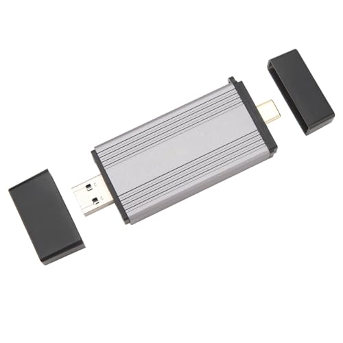 Cuifati M.2 NVMe SSD-Gehäuse, 2 TB, USB3.2-Typ-C-Anschluss, Zwei Anschlüsse, Hohe Geschwindigkeit, Aluminiumlegierung, Weitgehend Kompatibel von Cuifati
