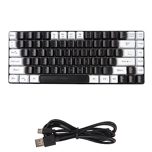 Cuifati Mechanische Gaming-Tastatur, RGB-Hintergrundbeleuchtung, 84 Tasten, 80% Layout, Typ C, Ergonomisch Gebogene, Leise, Kabelgebundene Tastatur für Win 98 für Win XP für Win10 8 7 von Cuifati