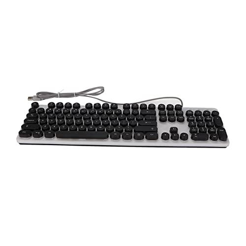 Cuifati Mechanische Retro-Punk-Tastatur, 104 Tasten Gaming-Tastatur mit RBG-Hintergrundbeleuchtung, Computer-USB-Tastatur für PC-Laptop (Schwarz) von Cuifati