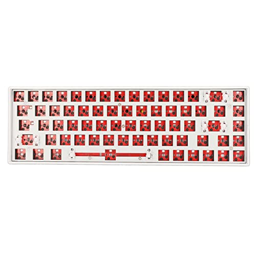 Cuifati Mechanisches Tastatur-Kit zum Selbermachen, mechanische Tastatur mit 68 Tasten ohne Tastenkappen, Switch Hot Swap, Gaming-Tastatur-Unterstützung drahtlos/verkabelt Weiß von Cuifati
