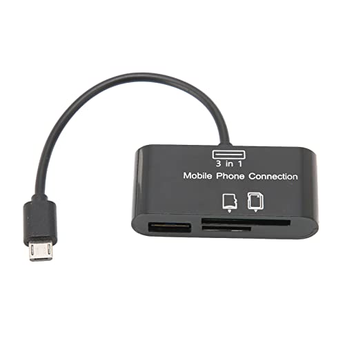 Cuifati Micro-USB-Kartenleser, SD/TF/U-Festplattenkartenleser, Tragbarer USB-Flash-Speicherkarten-Adapter-Hub für Android-Telefon-Computer-Laptop von Cuifati