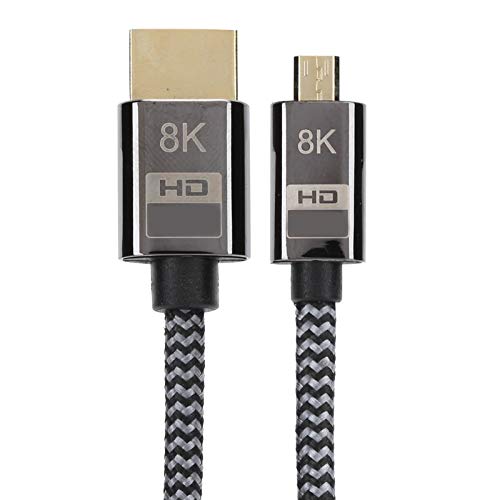 Cuifati Micro zu HD Kabel, Micro Cable Videokabel Adapterkabel Video Braided Net Conversion, für Notebooks, High-Definition-Fernseher, Monitore, Kameras, Projektoren (1,5 m / 4,9 Fuß) von Cuifati