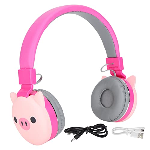 Cuifati Niedliche Kinderkopfhörer, Tiere, Bluetooth 5.0-Kopfhörer mit Mikrofon für Kleinkinder, Rosa Kopfhörer für Mädchen, Faltbares Kinder-Headset mit Mikrofon, Perfektes(Kleines rotes Schwein) von Cuifati