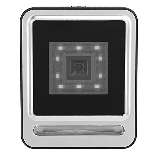 Cuifati Omnidirektionaler Barcode-Scanner mit Hervorragender Dekodierungsfähigkeit, Freihändigem Desktop-Ständer, USB-Kabel, LED-Licht und Festem 1D-QR-2D-Barcode-Scanner (Silver) von Cuifati