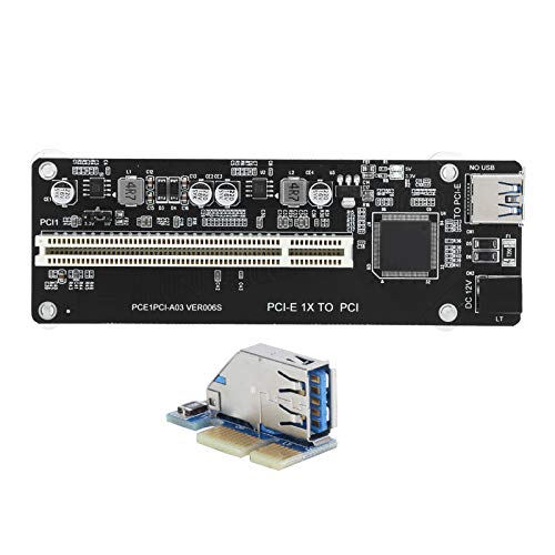 Cuifati PCIE-zu-Dual-PCI-Adapterkarte mit 0,6 M Verbindungskabel, Optisches 5,25-Zoll-Laufwerk Dual-PCI-Adapter-Resin-Riser-Erweiterungskarte für WINXP, für WIN7, für WIN8, für WIN10, für Linux 32/64 von Cuifati