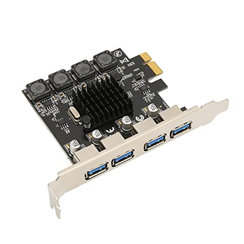Cuifati PCIE-zu-USB-Erweiterungskarte, 5 Gbit/s Hochgeschwindigkeits-Selbstversorger 4 USB 3.0-Ports, PCIE USB3.0-Hub-Controller-Adapter für Win für Linux Cuifati PCIE-zu-USB-Erweiterungskarte, 5 Gbit/s Hochgeschwindigkeits-Selbstversorger 4 USB 3.0-Ports, PCIE USB3.0-Hub-Controller-Adapter für Win für Linux von Cuifati