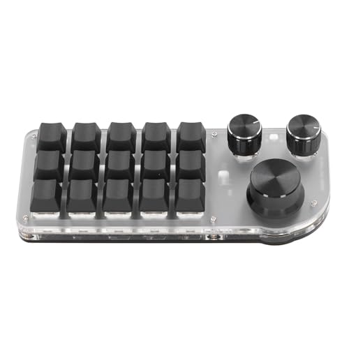 Cuifati Programmierbare Mechanische -Gaming-Tastatur – 15-Tasten-USB-Tastatur mit Blauem Schalter und Knopffunktion, Platzsparend für Büro, Spiele, Musik, Medien von Cuifati