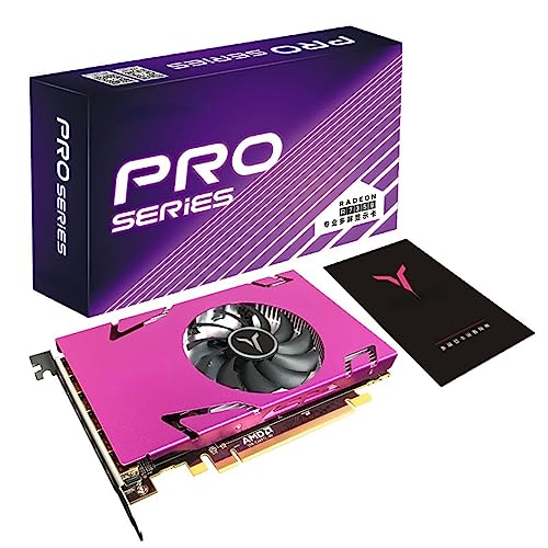 Cuifati R7 350 Grafikkarte mit sechs Bildschirmen, 4G 128bit GDDR5 PCI-Express 3.0 X 16, 4K/2K/1080P, R7 350-4G 6Mini DP DVI VGA HDMI Pink Single Slot Memory Grafikkarte für Windows 7(64)/10(64) von Cuifati