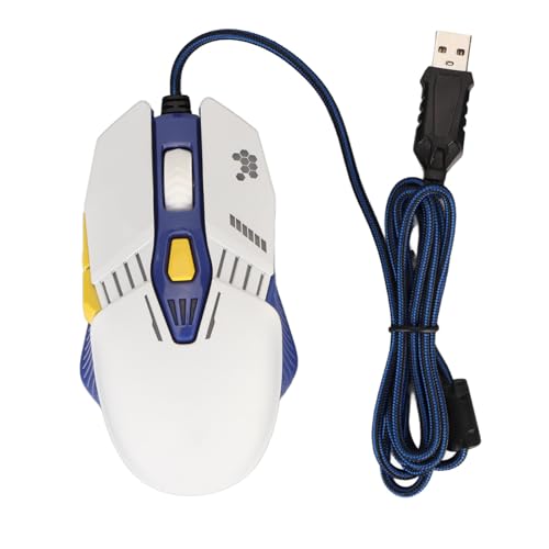 Cuifati RGB-Gaming-Maus mit Programmierbaren Tasten, 1 Schnellfeuer- und 2 Seitlichen Makrosteuerungen, 7200 DPI, Softwareunterstützten Hintergrundbeleuchtungsmodi, Kabelgebundener (White) von Cuifati