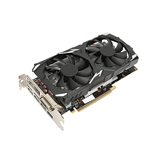 Cuifati RX 580 Gaming-Grafikkarte, 8 GB GDDR5 Desktop-Computer-Grafikkarte, 4K 60 Hz PCIE 3.0 3 DP DVI HDMI 256 Bit 1284 MHz für Ellesmere 14 Nm, Integriertes Kühlmodul mit Zwei Lüftern von Cuifati