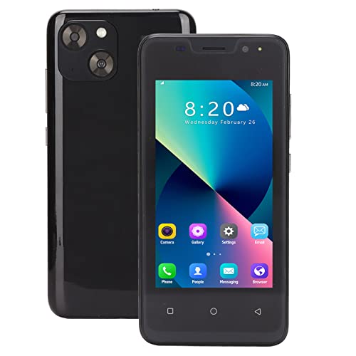 Cuifati SIM-freies Mobiltelefon, 4,66-Zoll-HD-Touchscreen, für Android 11-Telefone, 1 GB RAM, 8 GB ROM, Entsperrtes Dual-SIM-3G-Smartphone mit 3000-mAh-Akku(Schwarz) von Cuifati