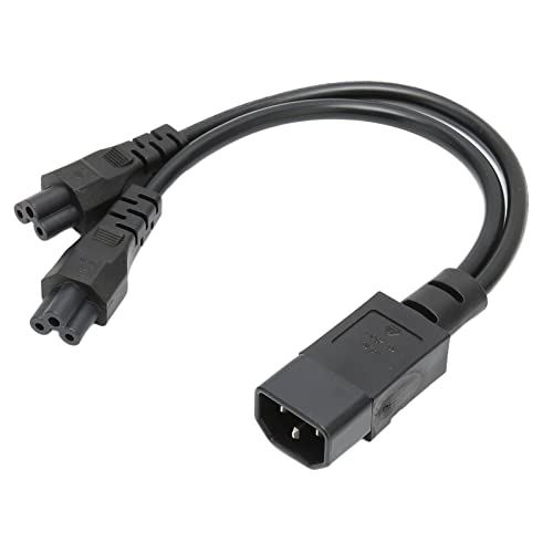 Cuifati Single IEC 320 C14 Stecker auf Dual C5 Buchse Power Y Splitter Adapter Kabel, 10A 250V 1 in 2 Out C14 auf Dual C5 Y Splitter Power Plug Kabel für LCD Schreibtischlampe, Cuifati Single IEC 320 C14 Stecker auf Dual C5 Buchse Power Y Splitter Adapter Kabel, 10A 250V 1 in 2 Out C14 auf Dual C5 Y Splitter Power Plug Kabel für LCD Schreibtischlampe, von Cuifati