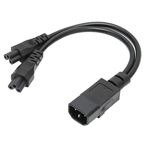 Cuifati Single IEC 320 C14 Stecker auf Dual C5 Buchse Power Y Splitter Adapter Kabel, 10A 250V 1 in 2 Out C14 auf Dual C5 Y Splitter Power Plug Kabel für LCD Schreibtischlampe, von Cuifati