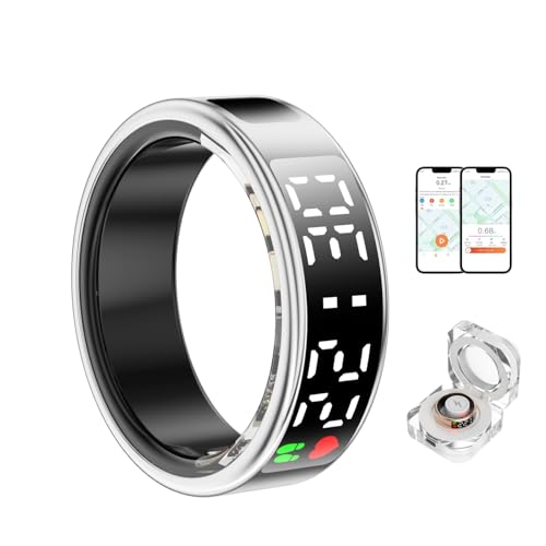 Cuifati Smart Health Ring mit Display Screen & Touch Control, Fitness Tracker Health Ring für Frauen & Männer, Mehrere Sportmodi, IP68 Wassersicher, Schrittzähler, App -Link (10) von Cuifati