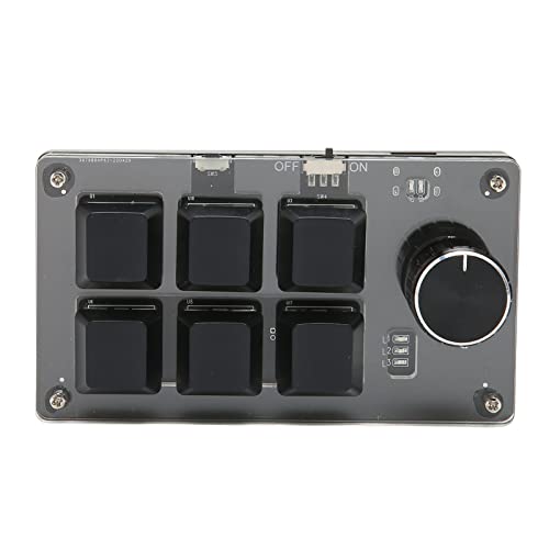 Cuifati Tastatur mit 6 Tasten, Mechanische Einhand-Gaming-Tastatur, 1-Knopf-drahtlose Dual-Modus-OSU-Tastatur, Multifunktionale Verknüpfung, Programmierbare Makro-Tastatur, Plug-and-Play, von Cuifati