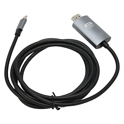Cuifati Typ-C-auf-HD-Kabel, 4K-30-Hz-Unterstützung, Schnelle Übertragung, Plug-and-Play, Gehäuse aus Aluminiumlegierung, für TV- Schwarzgrau von Cuifati
