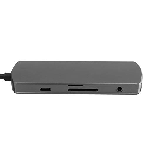 Cuifati Typ-C-zu-HDMI-USB-C-Hub, 8-in-1-Dockingstation Multifunktionaler Typ-C-zu-HDMI-USB-C-Hub mit PD-Ladelampe, Stabiler Kompatibilität, Unterstützung für Windows und Andere Systeme von Cuifati