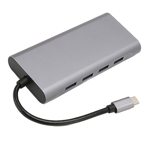 Cuifati USB-C-Dockingstation, 11-in-1-Typ-C-auf-USB-Adapter, USB-C-Hub mit 4 X USB3.0 HD 4K VGA, RJ45-Ethernet-PD-Aufladung, 3,5-mm-Sound, Multiport-USB-Dongle, Laptop, USB-C-Splitter von Cuifati