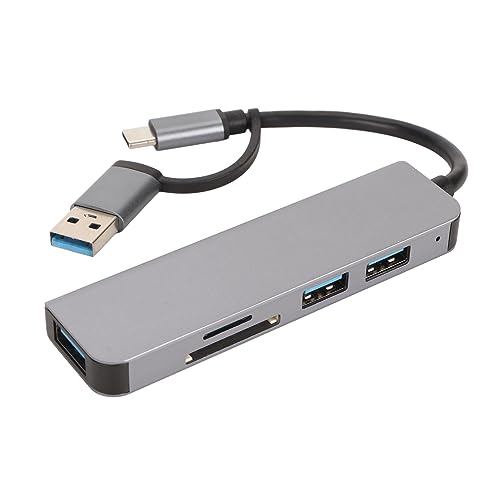 Cuifati USB-C-Dockingstation, 5-in-1-Typ-C-auf-USB3.0-Adapter, USB-C-Hub mit 3 X USB-Speicherkartensteckplatz, Multiport-USB-Dongle, Laptop, USB-C-Splitter für Desktop-Reisen von Cuifati
