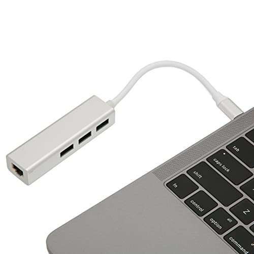 Cuifati USB C auf Ethernet Adapter, RJ45 auf USB C Thunderbolt 3 auf Gigabit Ethernet LAN Netzwerkadapter für Windows 7 für OS X für OS Laptop, 1000Mbps Super High Speed, 3 USB3.0 Ports von Cuifati