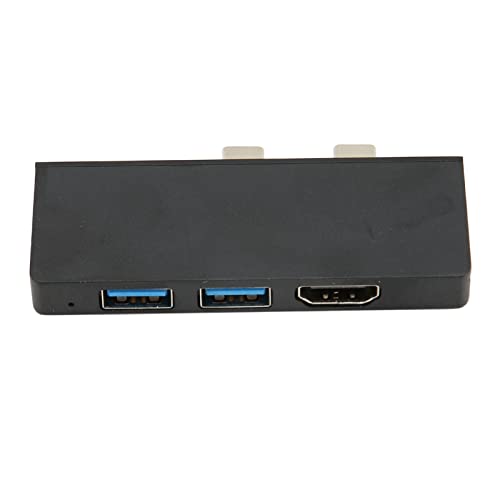 Cuifati USB-Dockingstation für Microsoft Pro 8 9, 6-in-1-USB-C-Dock-Konverter-Adapter, Laptop-Hub mit 2 USB3.0 (5 Gbit/s), HDMI-Adapter 4K, SD-TF-Kartenleser-Steckplatz, Kompatibel für (Schwarz) von Cuifati