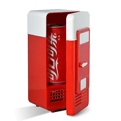 Cuifati USB--Kühlschrank, Getränkekühlschrank, Desktop-USB-Kühlschrank, Getränkedosen, Kühler/Wärmer, -Kühlschrank für Laptop, PC, Auto(Rot) von Cuifati